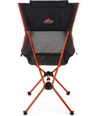Cascade Mountain Tech High Back Ultralight Camp Chair for Backpacking, Camping, Sporting Events, Beach, and Picnics - Black - Buy Online on GoSupps.com
