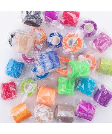 BQTQ 30 Rolls Self Adherent Wrap 2 Inch - Self Adhesive Bandage Tape for Wrist, Ankle, Swelling, Sprains - Assorted Color Stretch Bandage - Buy Online on GoSupps.com