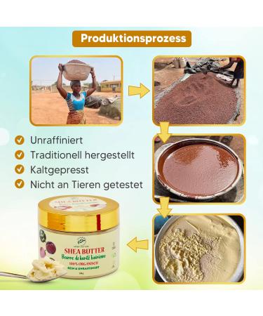 Kotchiro M re Nature - Shea Butter 100% Pure & Unrefined - Natural Cosmetics Cold Pressed Handmade - Traditionally Made by Local Producers on Ivory Coast (130g) - Buy Online on GoSupps.com