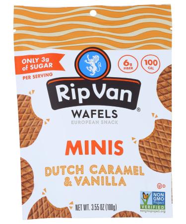 Rip Van Wafels, Cookies Mini Dutch Caramel and Vanilla, 3.55 Ounce