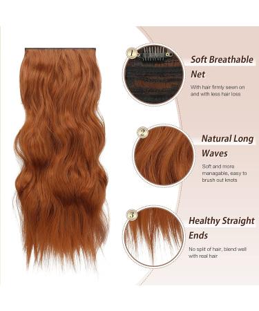 FESHFEN Copper Red Clip in Hair Extensions - Long Wavy 20 Inches, 4PCS Thick Highlight Hairpieces for Women - Buy Online on GoSupps.com