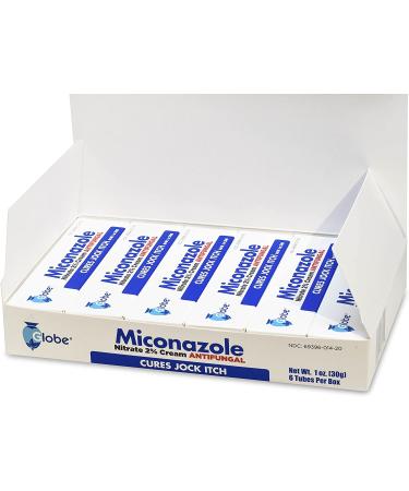 6 Pack Globe Miconazole Nitrate 2% Anti Fungal Cream - 1oz Tube | Treats Athlete's Foot, Jock Itch, Ringworm - Buy Online on GoSupps.com