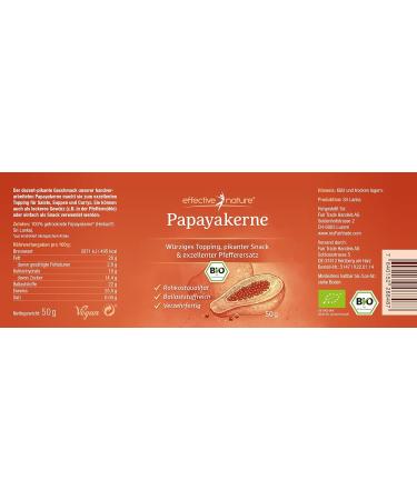 Organic Papaya Seeds 50g | Effective Nature - Raw Food Quality Natural Spice & Snack Additive-Free - Buy Online on GoSupps.com