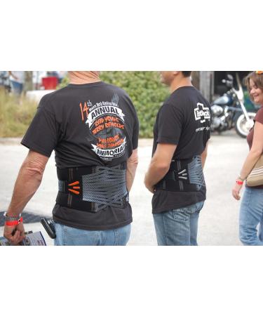 007 Iron Back Brace Support | Lumbar Sacral Brace for Motorcycle Rides | Relieves Lower Back Pain Herniated Disc & Sciatica | Small Size Black/Silver - Buy Online on GoSupps.com
