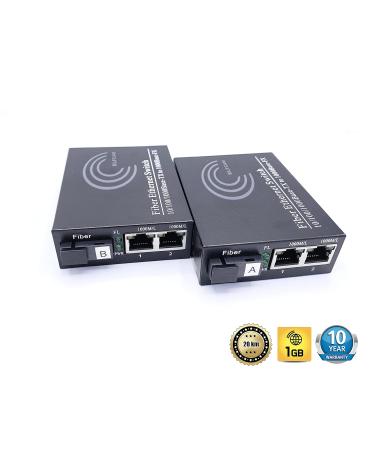 1 Pair Fiber Ethernet Converters  SFP Media Converter Included  Up to 20KM Distance on Single Mode SC Fiber Optic (2 RJ45 Ports *2 RJ45 Ports) - Buy Online on GoSupps.com