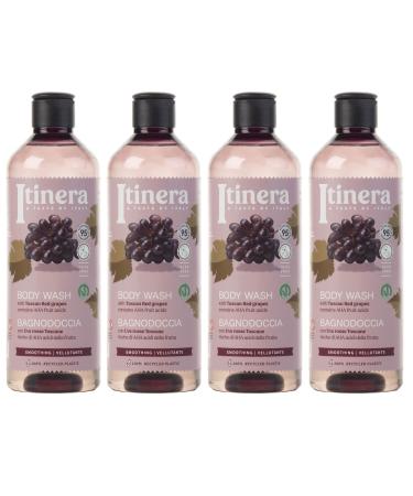 sarcia.eu ITINERA - Smoothing Body Wash with Tuscan Red Grapes 95% natural ingredients 370 ml 4 pieces
