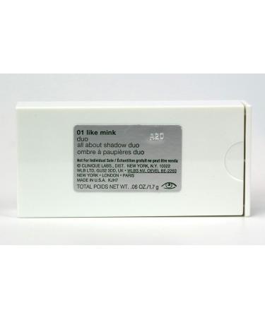 Clinique All About Shadow Duo 01 Like Mink 0.06 oz (Pack of 2) Sample Size - Unboxed - Buy Online on GoSupps.com