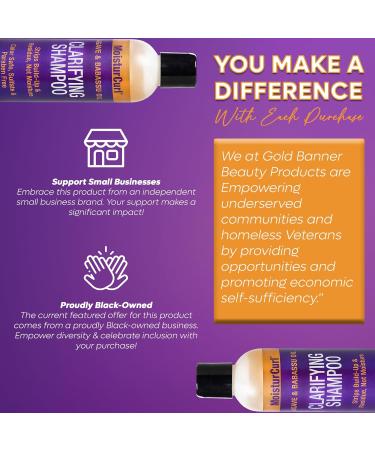 Gold Banner Beauty MOISTURCURL Clarifying Shampoo - 8oz | Deep Cleansing Vegan & Cruelty-Free Formula for Volume & Shine | Remove Buildup & Dullness International Shipping Available - Buy Online on GoSupps.com