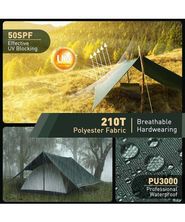 V VONTOX 10x10ft Hammock Rain Fly Tarp with UV Protection - Waterproof Tent Tarp for Camping and Outdoor Activities - Buy Online on GoSupps.com