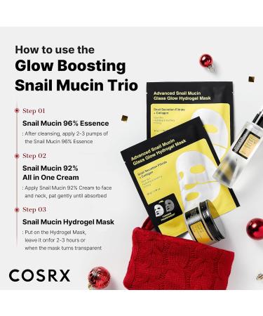 COSRX Snail Mucin Limited Gift Set with Snail Mucin Repairing Serum Moisturizer & Collagen Face Mask Korean Skin Care Set Gifts for Women Amazon Exclusive - Buy Online on GoSupps.com