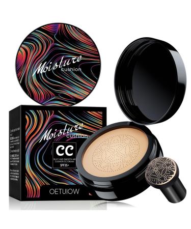 Mushroom Head Air Cushion CC Cream - New Upgraded BB Cream Face Makeup Foundation for Mature Skin Moisturizing Concealer Brighten Long-Lasting Colored Packaging (Natural 3.21 Ounce (Pack of 1))