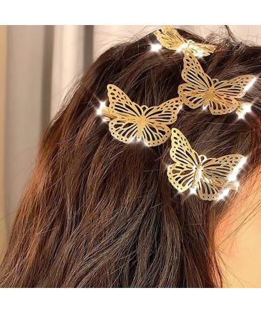 JCYOYO 4 Hair Clips Sequined Butterfly Foldable Hair Clips Metal Hair Clips Bridal Hair Clips Decorative Girls Women's Decorative Headdresses - Buy Online on GoSupps.com