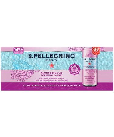 S.Pellegrino Essenza Dark Morello Cherry & Pomegranate Mineral Water - 24 Pack, 11.15 Fl Oz Cans - Buy Online on GoSupps.com