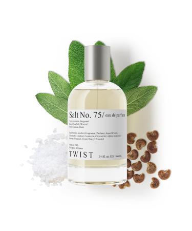 Twist Salt No. 75 - Eau De Parfum Inspired by J. Malone Wood Sage & Sea Salt Long-Lasting Perfume For Women & Men Paraben Free Vegan Clean Ingredients Unisex - Spray 100 ml | 3.4 fl. oz. Salt No. 75 - Inspired by JM Wood Sage & Sea Salt 3.4 Fl Oz (Pack of