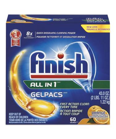 FINISH 81181CT Dish Detergent Gelpacs Orange Scent 60/BX 4 BX/CT (RAC81181CT)