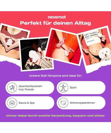 Nevernot Soft Tampons - 10 Pieces Menstrual Sponge 100% Pollutant-Free Super Soft & Easy to Remove - Buy Online on GoSupps.com
