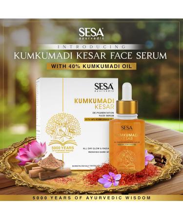 Sesa Kumkumadi Face Serum | 40% Kumkumadi Thailam for Radiant Skin | Lightweight Non-Sticky | Suitable for All Skin Types | 30ml - Buy Online on GoSupps.com
