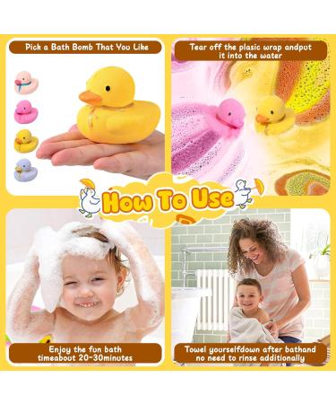 Duck Bath Bombs for Kids with Toys Inside Bubble Bath Fizzers with 14 Duck Surprise Bath Toys Organic Natural Bath Bomb Spa Fizzy Birthday Christmas Gifts for 3 4 5 6 7 8+ Year Old Girls Boys - Buy Online on GoSupps.com