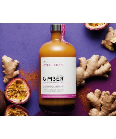 GIMBER - Sweet Lilly - Organic ginger concentrate 200ml - Alcohol-free organic drink made from a mixture of ginger passion fruit pineapple and turmeric - Essence of - Buy Online on GoSupps.com