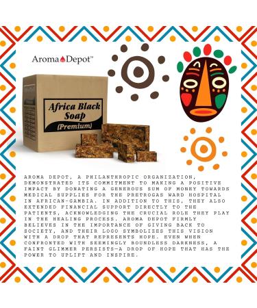 Aroma Depot African Black Soap 8 oz - Scented Lemongrass Handmade with Shea Butter & Essential Oils 100% Natural Soap for Face & Body Wash - International Shipping Available - Buy Online on GoSupps.com