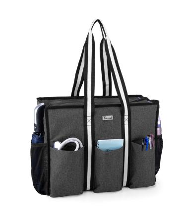 Trunab Tote Bag for Nurse, Large Shoulder Bag, Nursing Bag for Work, School, Travel Light Black