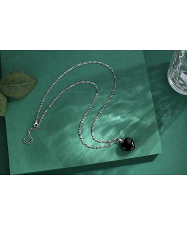 Black Obsidian Heart Crystal Necklace for Women - Reiki Energy, Mother's Day Gift - Buy Online on GoSupps.com