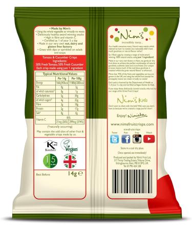 Nim's All 3 Veg Crisps - Multipack Box of 6 (Pepper Courgette Beetroot Parsnip Tomato Cucumber) Beetroot 33.33 g (Pack of 6) - Buy Online on GoSupps.com