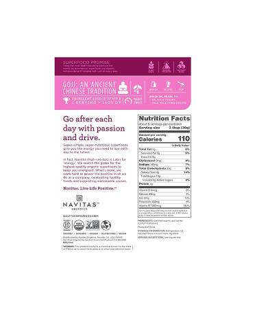 Navitas Organics Organic Goji Berries 8 oz - Nutrient-Dense Superfood - Buy Online on GoSupps.com