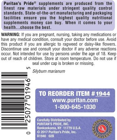 Puritan's Pride Milk Thistle 90ct - Natural Liver Support Supplement - Buy Online on GoSupps.com