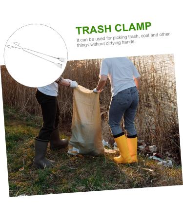 FRCOLOR 1pc Trash Tongs & BBQ Grill Tweezers - Versatile Garbage Picker Upper & Charcoal Clip - 55x11cm Outdoor Cooking Tool - Buy Online on GoSupps.com