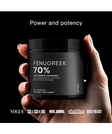 Fenugreek Capsules - Ultra High Potency 20:1 Extract with 70% Saponins - Highly Concentrated - Third-Party Lab Tested - 60 Capsules 60 Count (Pack of 1) - Buy Online on GoSupps.com