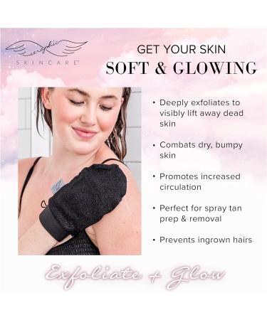 Seraphic Skincare Premium Exfoliating Mitt - Korean Viscose Fiber Body Exfoliator for Self-Tan Removal & Application - Ideal for Normal to Dry Skin - Buy Online on GoSupps.com