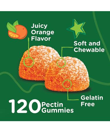 Kid's 3-in-1 Immune Support Gummies | 120 Count Zinc 10MG with Vitamin C & Echinacea | Gelatin-Free, Vegan Pectin Base | Orange Flavor Chewables - Buy Online on GoSupps.com