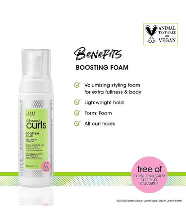 All About Curls Boosting Foam 6.7 Fl Oz - Lightweight Definition Hold for All Curly Hair Types - Volumizing Formula for Extra Fullness & Body - Buy Online on GoSupps.com