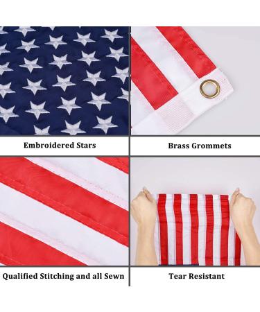 12x18 Marine Boat Flag w/ 4 Pole Kits - USA Flag 50 Embroidered Stars - American Boat Flag - Buy Online on GoSupps.com
