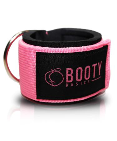 Booty Basics - Fitness Ankle Strap for Cable Machines - Padded Ankle Attachment for Women  for Leg and Glute Workouts Pink
