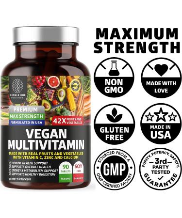 N1N Premium Plant Based Multivitamin | 86 Powerful Ingredients for Men & Women | Daily Multivitamins with Raw Veggies, Fruits & Probiotics | 90 Tablets - Buy Online on GoSupps.com