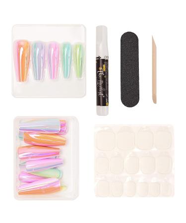 The Nailest Instant Luxury Long Coffin Press-on Nails - Polychromatic - Buy Online on GoSupps.com