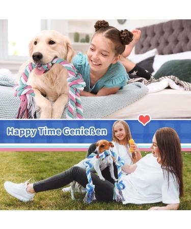 Gaiusikaisa Heavy Duty Dog Rope Toys for Large & Medium Breeds | 100% Cotton Aggressive Chewers Perfect for Teeth Cleaning - Vibrant Colors - Buy Online on GoSupps.com