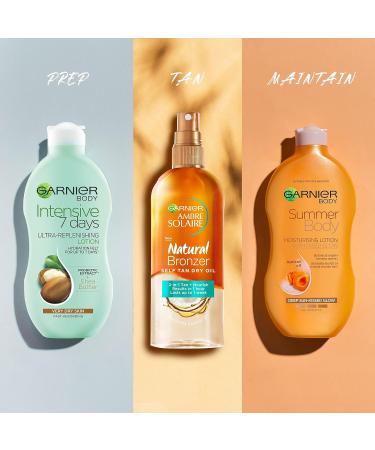 Garnier Ambre Solaire Natural Bronzer Self Tan Dry Oil 150ml - Coconut Oil Enriched Vegan Formula for Luminous, Streak-Free Tan Lasting Up to 1 Week - Buy Online on GoSupps.com