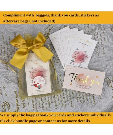Lash Extension Aftercare Cards 3.5x2 Inch 100 Pack - Double Sided Eyelash After Care Instructions for Business - White&Gold Design - Buy Online on GoSupps.com