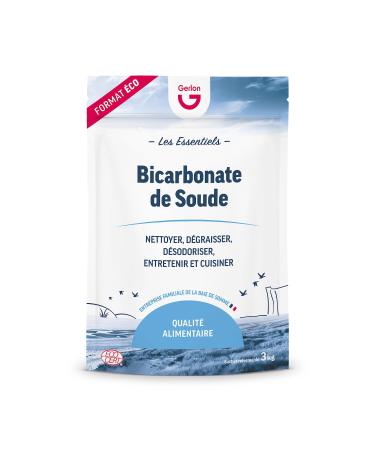 Gerlon Baking Soda Large 3 kg – Practical and Resealable Format – Household & Food – Made in France
