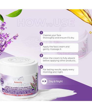  Victoria Beauty Victoria Beauty Anti-Aging Hyaluronic Acid Cream for Wrinkles and Dark Circles Face Cream with Hyaluronic Acid and Licorice Extract for Men and Women - 2 x 50 ml - Buy Online on GoSupps.com