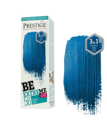 VIP's Prestige BE Extreme |Semi Permanent Haartonizer 56 Ultra Blau |Pure pigment |Gives colored or gray hair color |Temporary resultAmmonia-free paraben-free PPD-free 56 Ultra Blue
