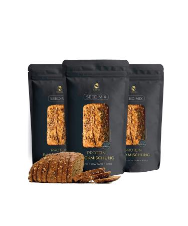 seed mix 3x200g.- 20% protein |For 1.65 kg bread |Without grain | Test winner 2023 comparison.org!|Paleo |Gluten -free |Low carb |Ketogenic food 600 g