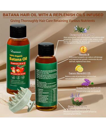 Organic Batana Oil 2 Pack for Hair Growth | Rosemary & Vitamin E Blend | Boost Thickness & Nourish Scalp - 6.76 fl. oz - Buy Online on GoSupps.com