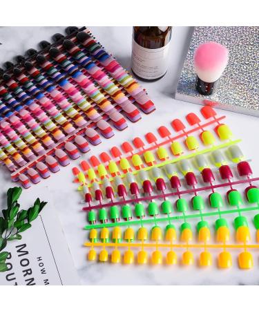 912 Colorful Short False Nails Square EBANKU | Full Cover Acrylic Press on Nails for Women Girls | DIY Nail Art (38 Colors) - Buy Online on GoSupps.com