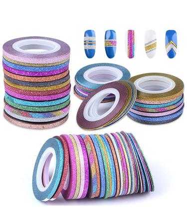 Nail art stripes sticker nail design decoration nail design nail art stripes nail art stripes tape 42 roll nail striping tape for diy sticker manicure decoration striping tape in different colors