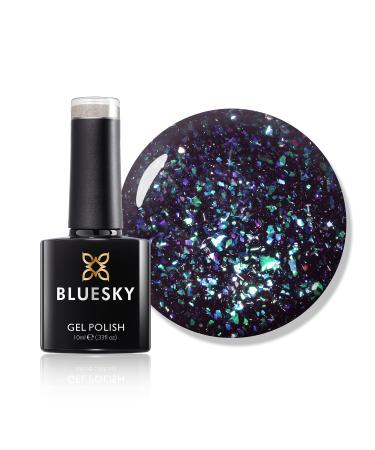 Bluesky Gel Nail Polish Galaxy 08 Twilight Zone Clear Coat with the Galaxy Colored Flakes Glitter 10ml (Requires Curing Under UV LED Lamp)