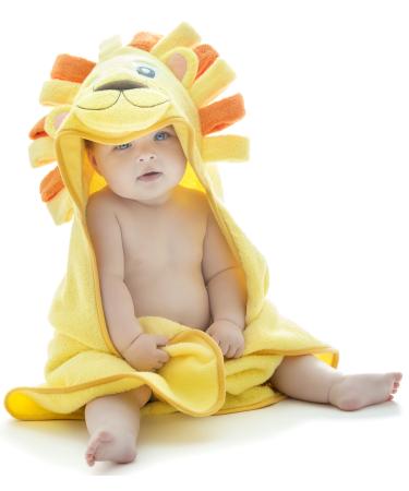 Little Tinkers World Lion Hooded Baby Towel Natural Cotton 75x75 cms